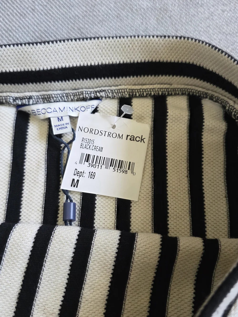 Rebecca Minkoff Vertical Black and White Striped Pencil Skirt